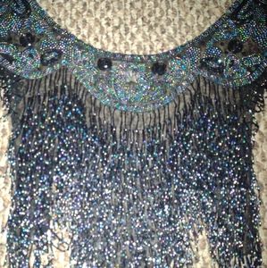 Vintage Contessa Silk Beaded Cape / Shawl